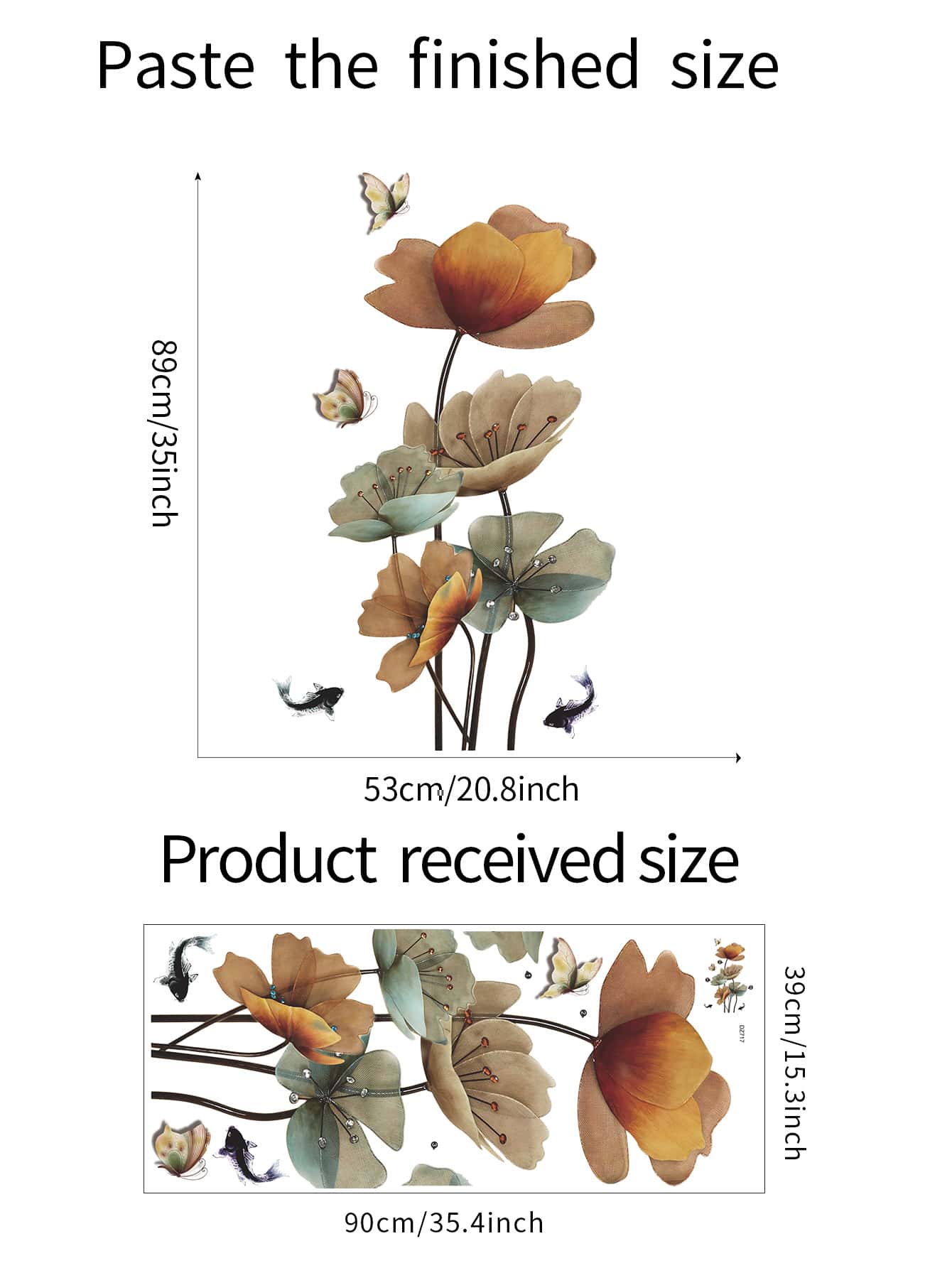 ملصق حائط بنمط الفراشة واللوتس وملصق حائط فني مقاوم للماء PVC لديكور المنزل
