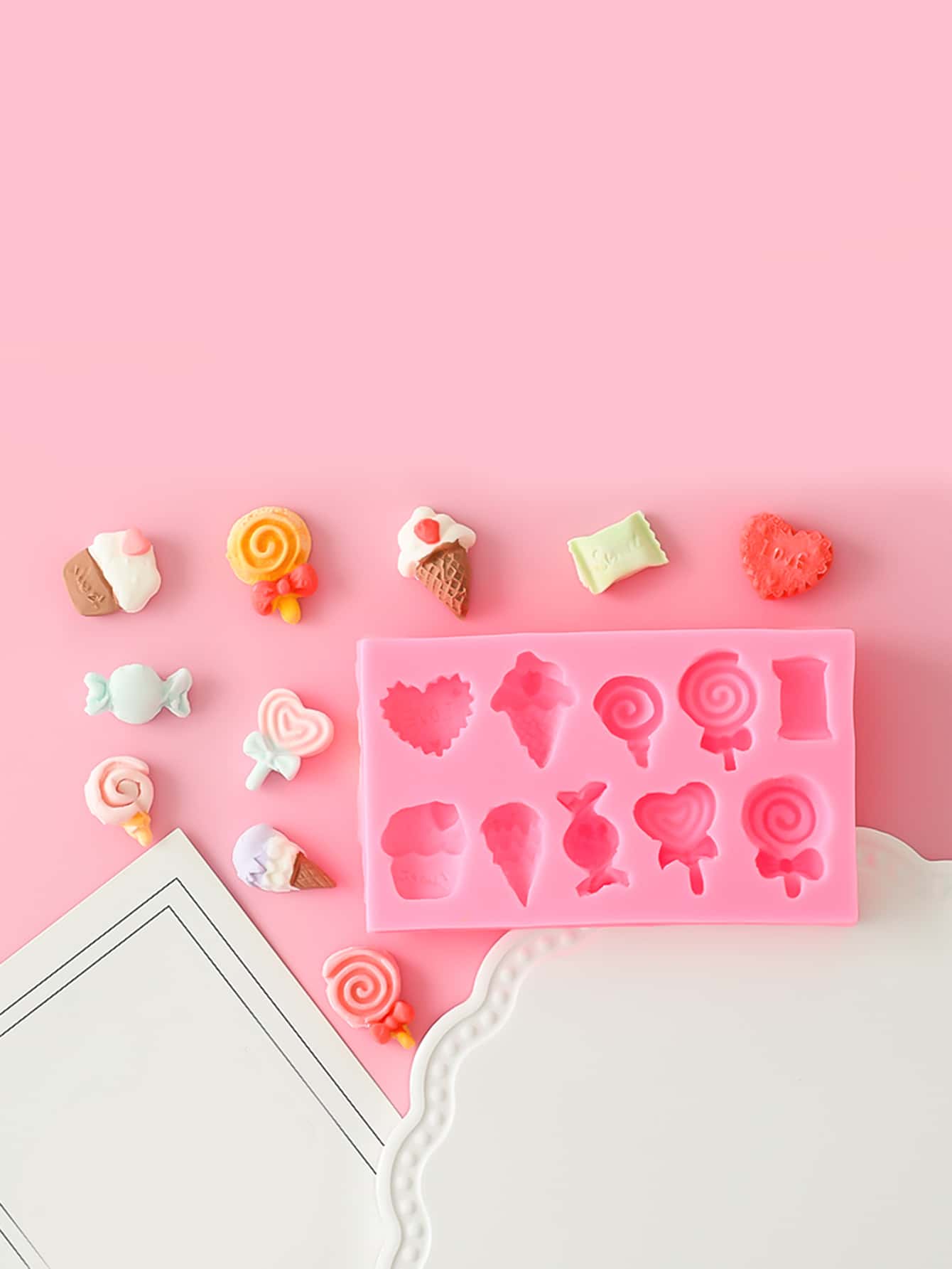 قالب سيليكون قلب و مصاصة شكل DIY قطعة واحدة