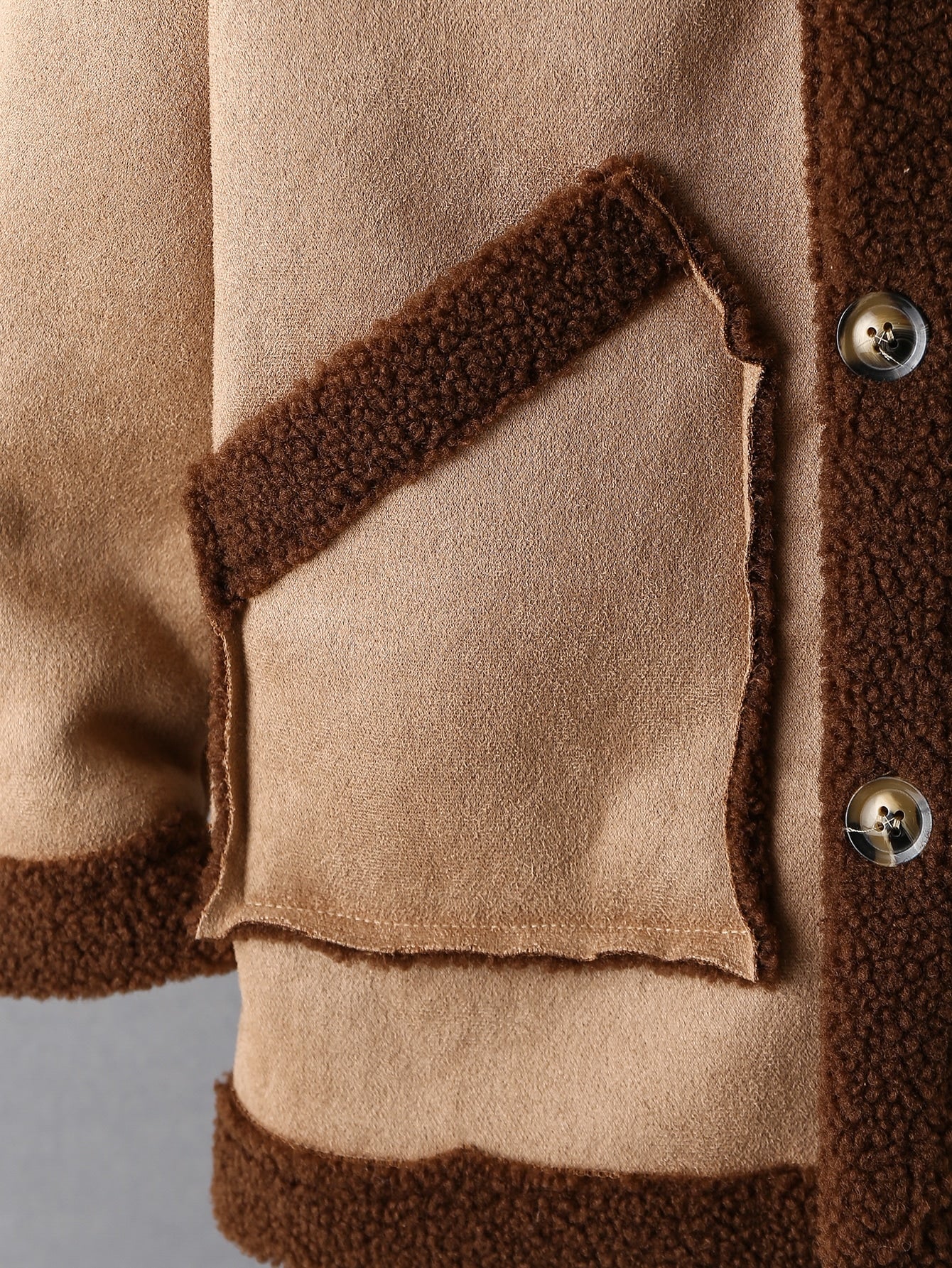 معطف بطباعة تيدي قبعة جلد سويدي بدون كنزة صوف اولاد