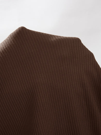 بناطيل بساق واسع موحدة اللون محبوك مضلع