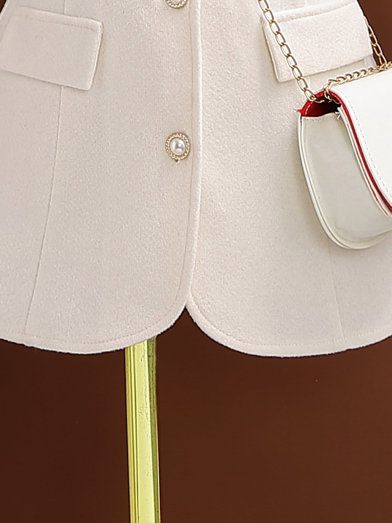 معطف ياقة بورغ بدون حقيبة للبنات الصغار