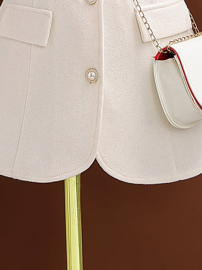 معطف ياقة بورغ بدون حقيبة للبنات الصغار