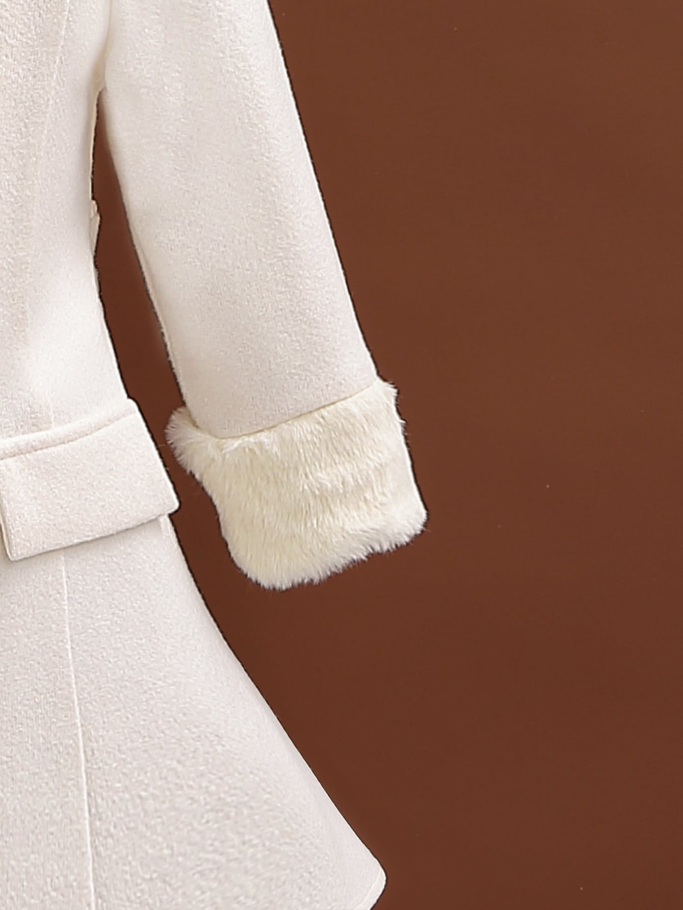 معطف ياقة بورغ بدون حقيبة للبنات الصغار