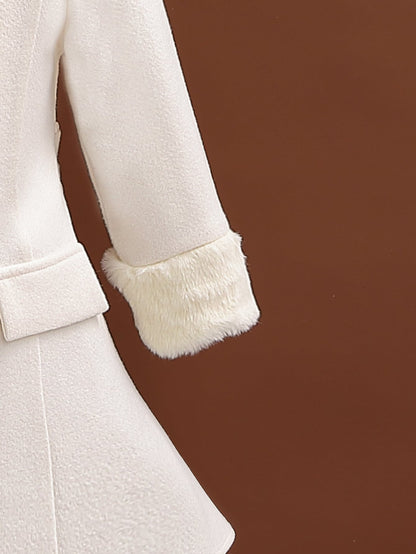 معطف ياقة بورغ بدون حقيبة للبنات الصغار