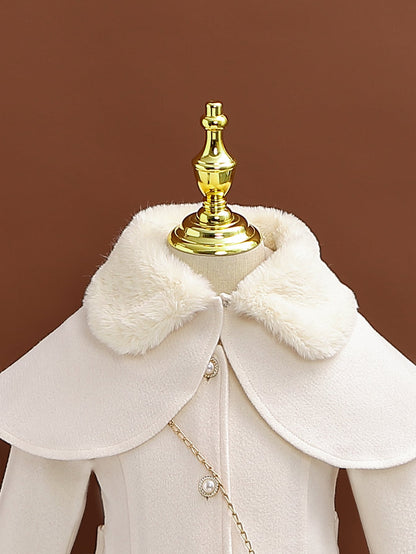 معطف ياقة بورغ بدون حقيبة للبنات الصغار