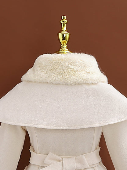 معطف ياقة بورغ بدون حقيبة للبنات الصغار