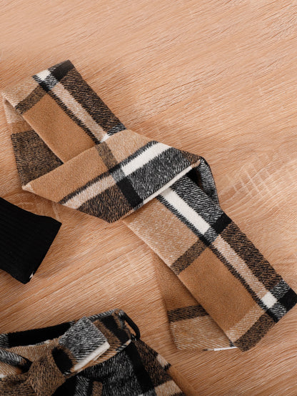 بوديسوت للاطفال محبوك مضلع وتنورة طباعة مربع النقش حزام