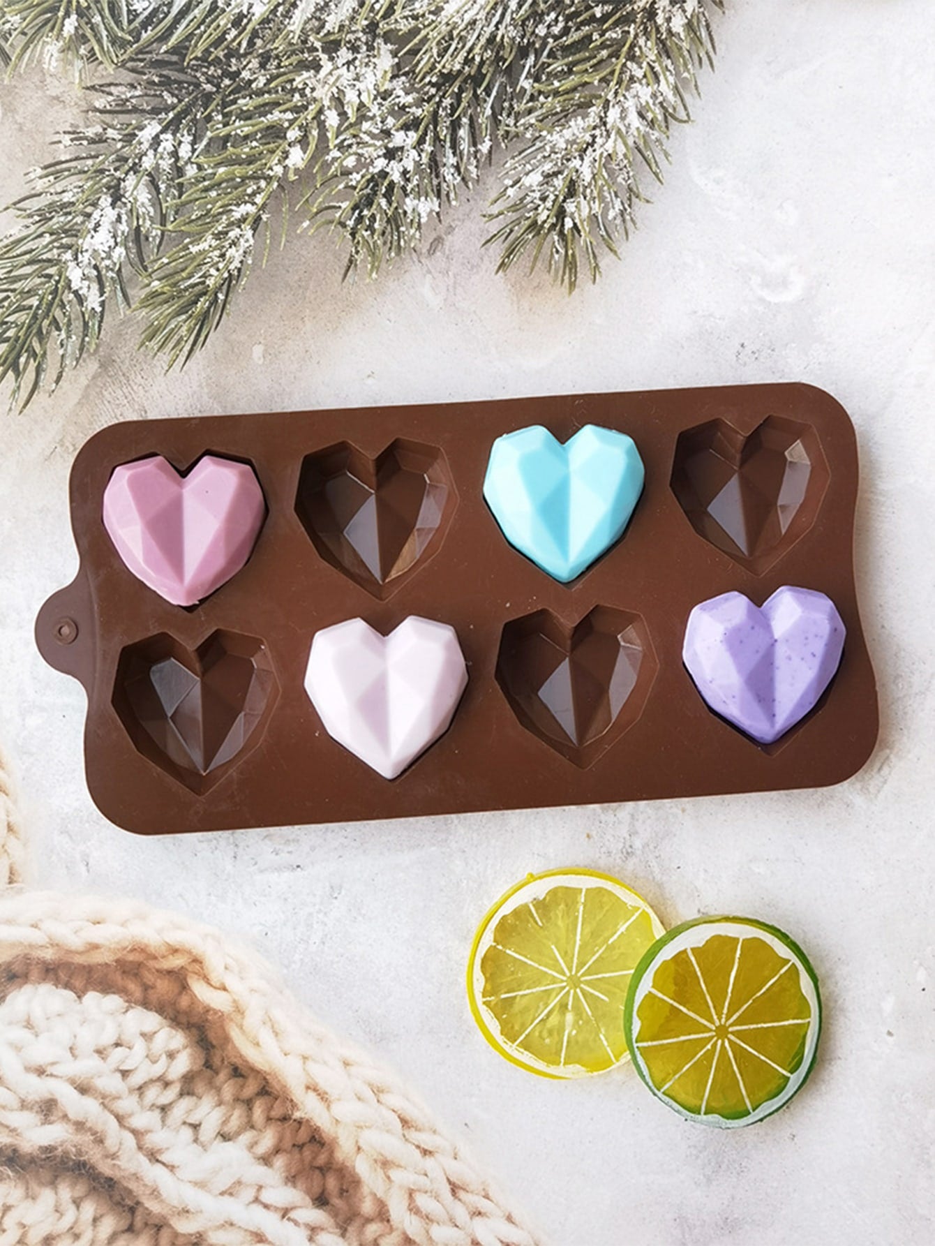 قالب سيليكون DIY على شكل قلب وقالب سيليكون موحد اللون قابل للغسل مبتكر لمحبي DIY