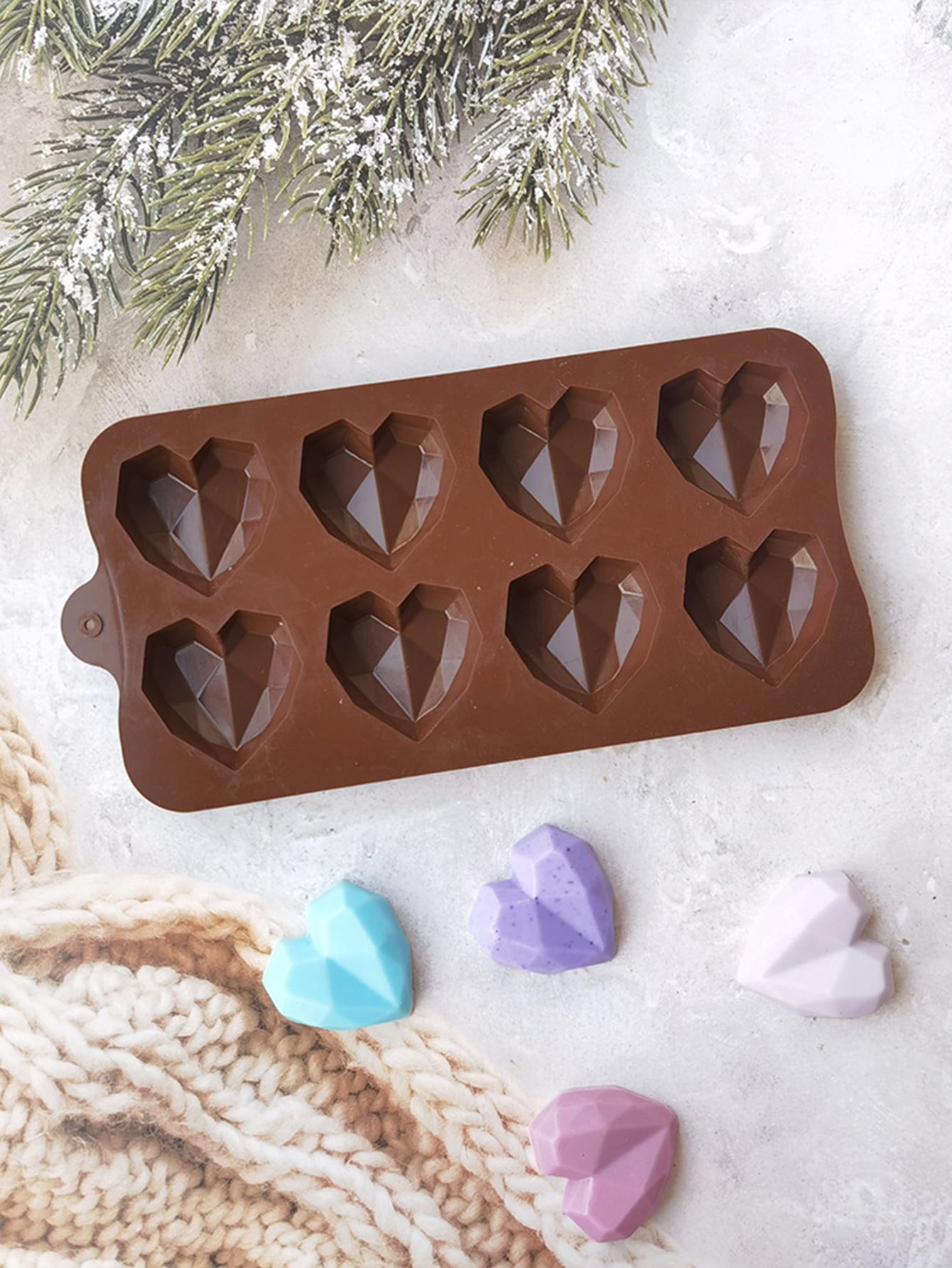 قالب سيليكون DIY على شكل قلب وقالب سيليكون موحد اللون قابل للغسل مبتكر لمحبي DIY