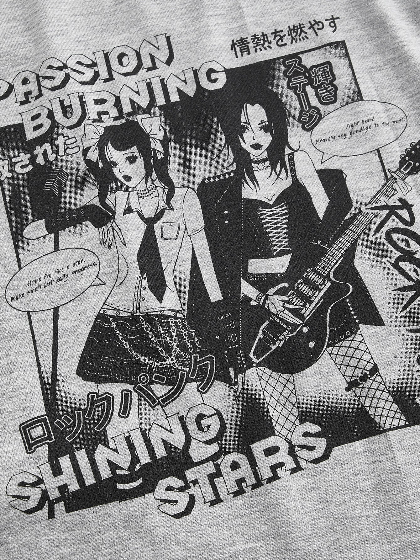 تي شيرت بجرافيك عبارة وشخصية اكمام راجلان