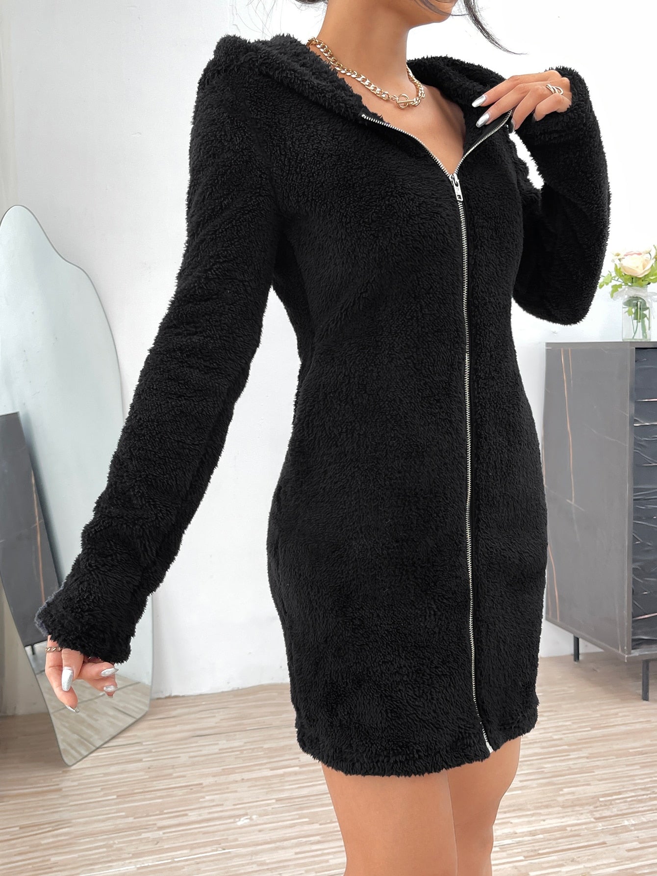 معطف سستة قبعة فانيلا