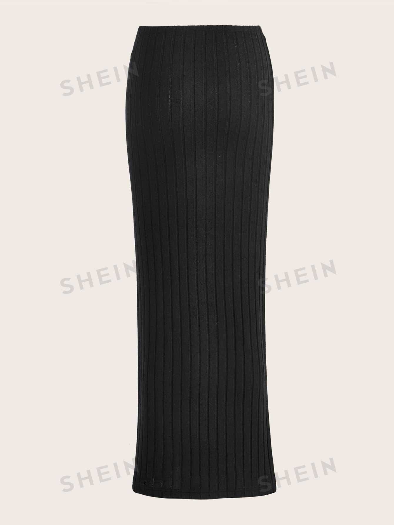 تنورة خصر عالي محبوك مضلع