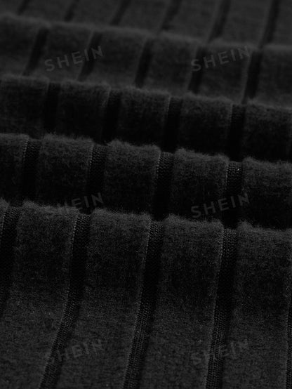 تنورة خصر عالي محبوك مضلع