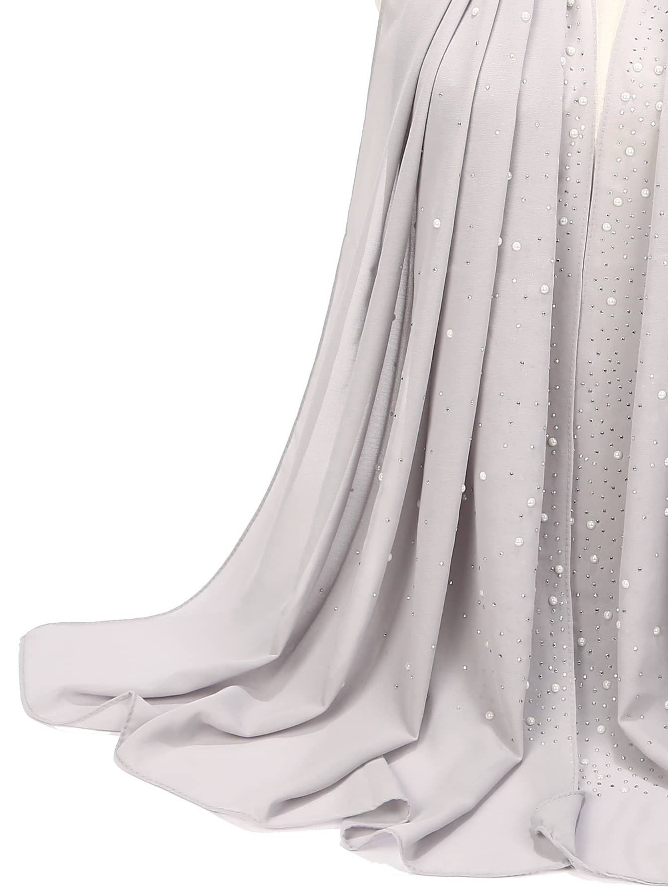 وشاح شيفون أنيق مزين بالراين للحياة اليومية والرحلات الخارجية