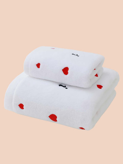 منشفة مطرزة على شكل قلب و منشفة ماصة قماشية منسوجة حديثة للمنزل و طوال الموسم قطعة واحدة