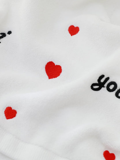 منشفة مطرزة على شكل قلب و منشفة ماصة قماشية منسوجة حديثة للمنزل و طوال الموسم قطعة واحدة