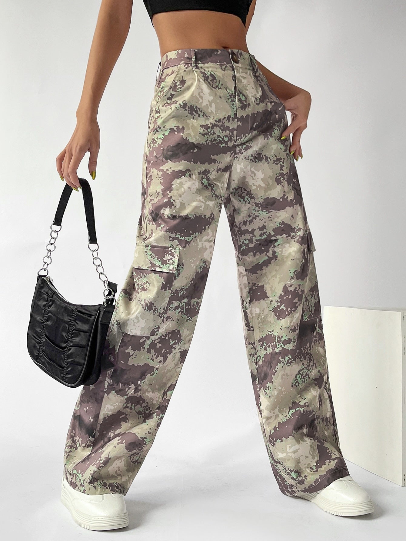 بنطلون كارجو جوربكور طباعة مموه جيب قلاب