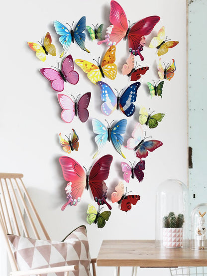 ملصق فراشة ثلاثي الأبعاد 24 قطعة