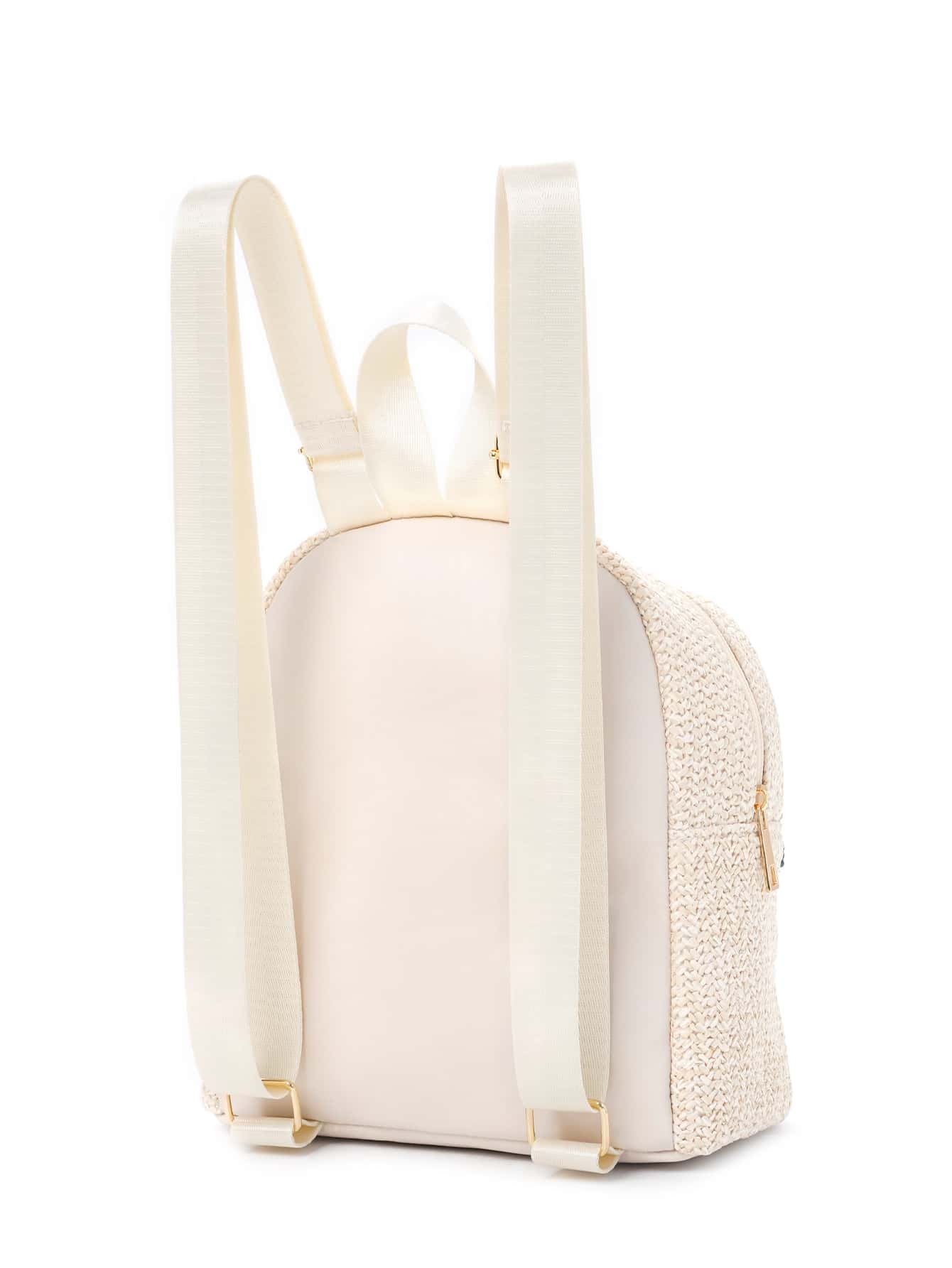 حقيبة قش ميني بديكور خرز