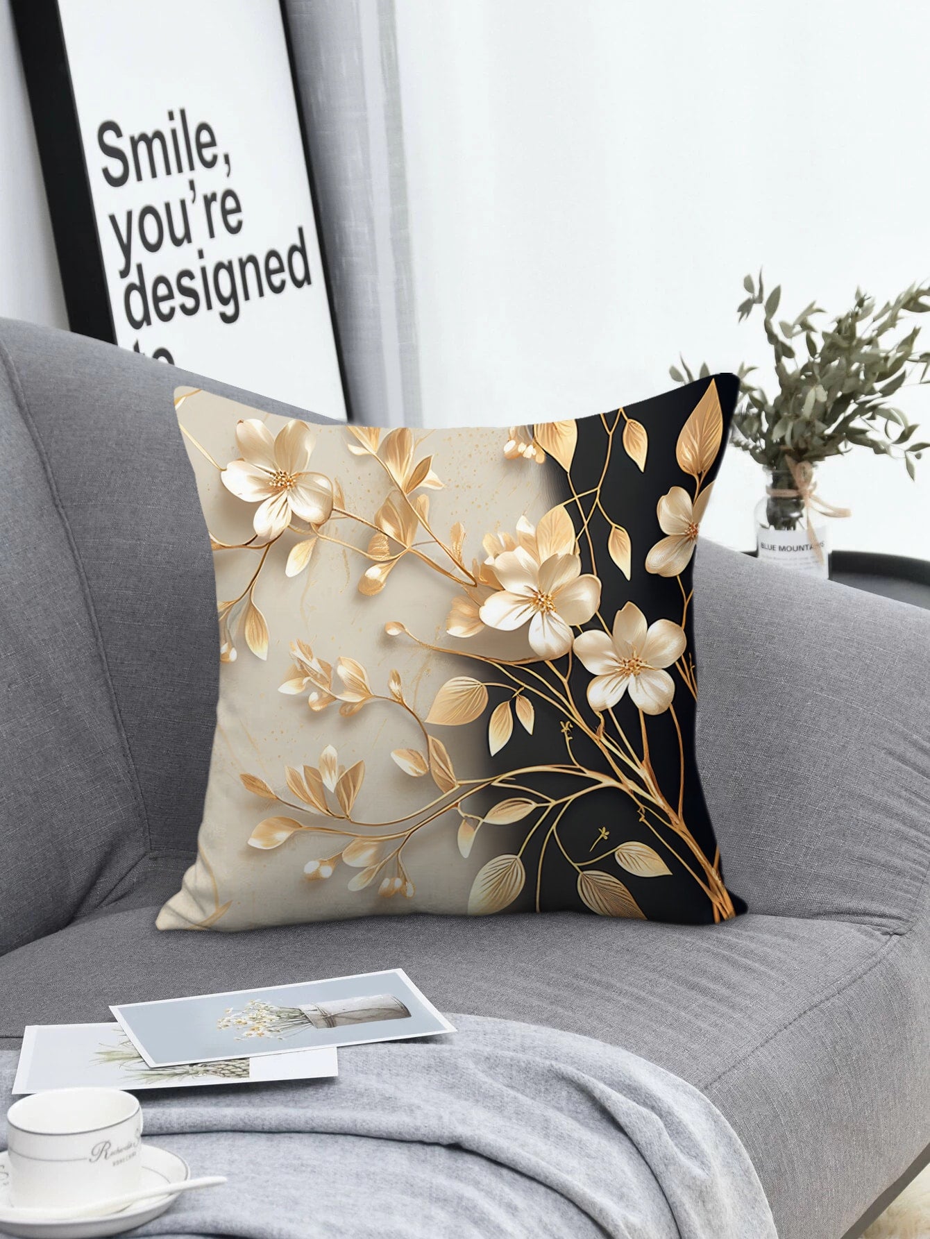 قطعة واحدة منسوج قماش غطاء وسادة بدون نمط زهري كيس وسادة رمي الزخرفية الى اريكة