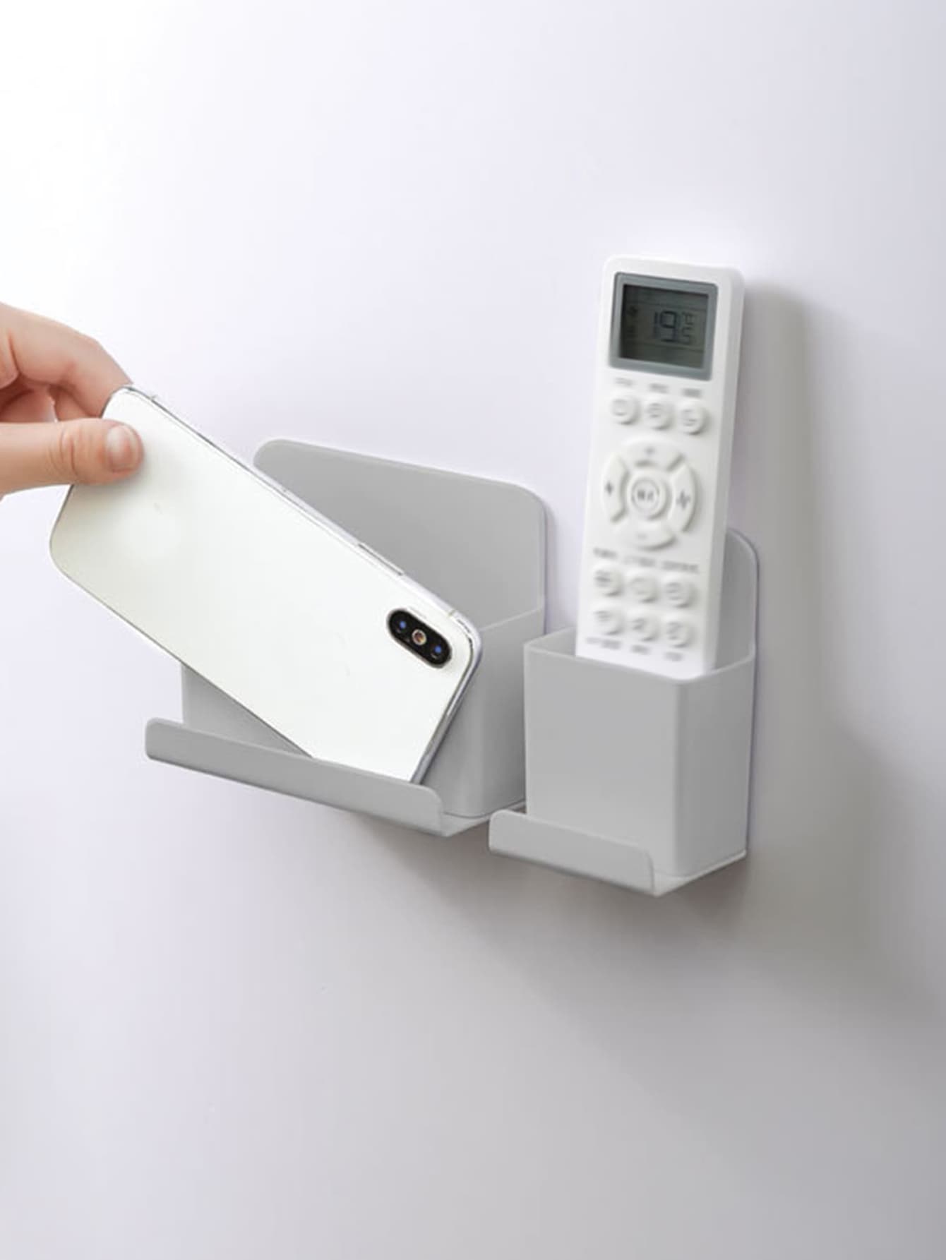 صندوق تخزين جداري للريموت كنترول قطعة واحدة، حامل ريموت تحكم تلفزيون بلاستيك بولي بروبلين حديث لديكور المنزل