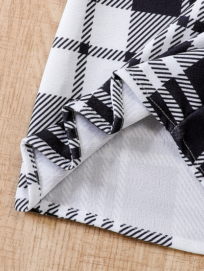 طقم بناتي طباعة مربع النقش
