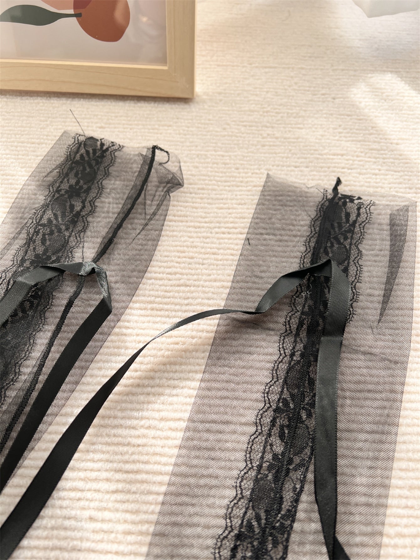 عقدة الفراشة و دانتيل زخرفة شفاف الموضة للحزب زوج واحد نساء