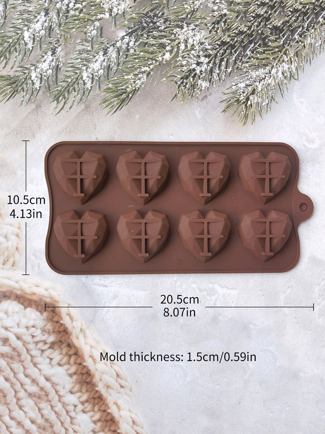 قالب سيليكون على شكل قلب وقالب سيليكون موحد اللون قابل للغسل مبتكر لمحبي DIY