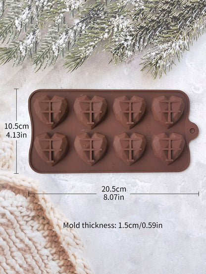 قالب سيليكون على شكل قلب وقالب سيليكون موحد اللون قابل للغسل مبتكر لمحبي DIY