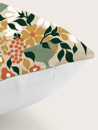 غطاء وسادة مطبوع بنمط زهرة الكوب البسيط العصري بدون حشو