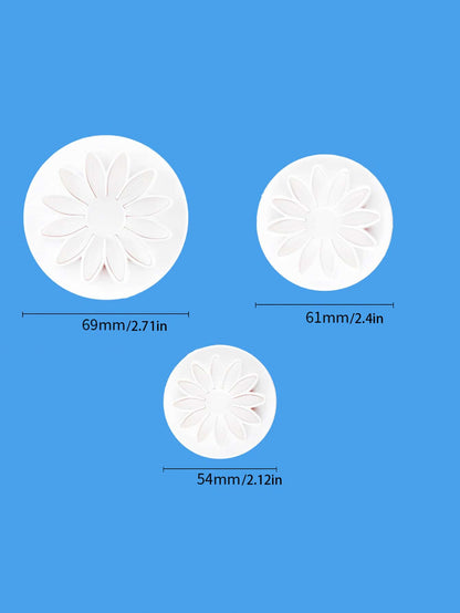 ختم بتصميم زهرة كيك 3 قطع