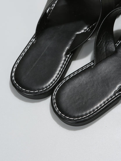 صنادل سلايد أشرطة متقاطعة مسطح أنيق الى خارجي نساء