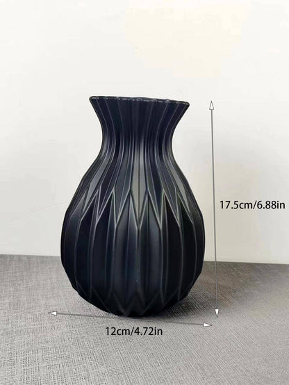 مزهرية بلاستيك زهرة أسلوب الشمال بلاستيك أسود بتصميم هندسي الى منزل قطعة واحدة
