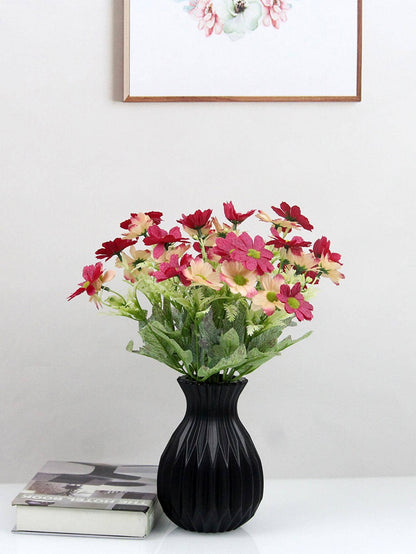 مزهرية بلاستيك زهرة أسلوب الشمال بلاستيك أسود بتصميم هندسي الى منزل قطعة واحدة