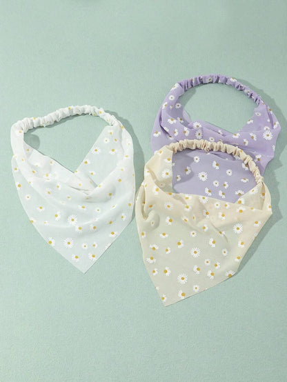 قطع حرير شعر مزينة بنمط زهري للنساء