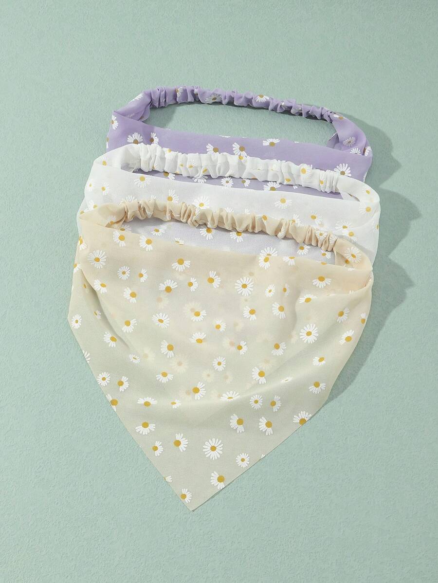 قطع حرير شعر مزينة بنمط زهري للنساء