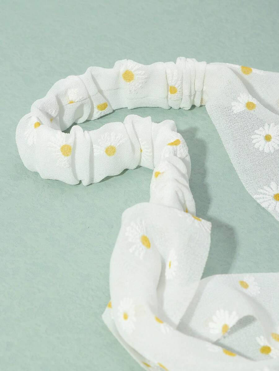 قطع حرير شعر مزينة بنمط زهري للنساء