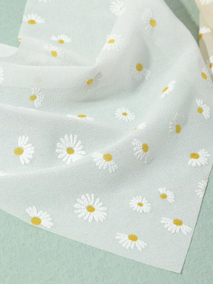 قطع حرير شعر مزينة بنمط زهري للنساء