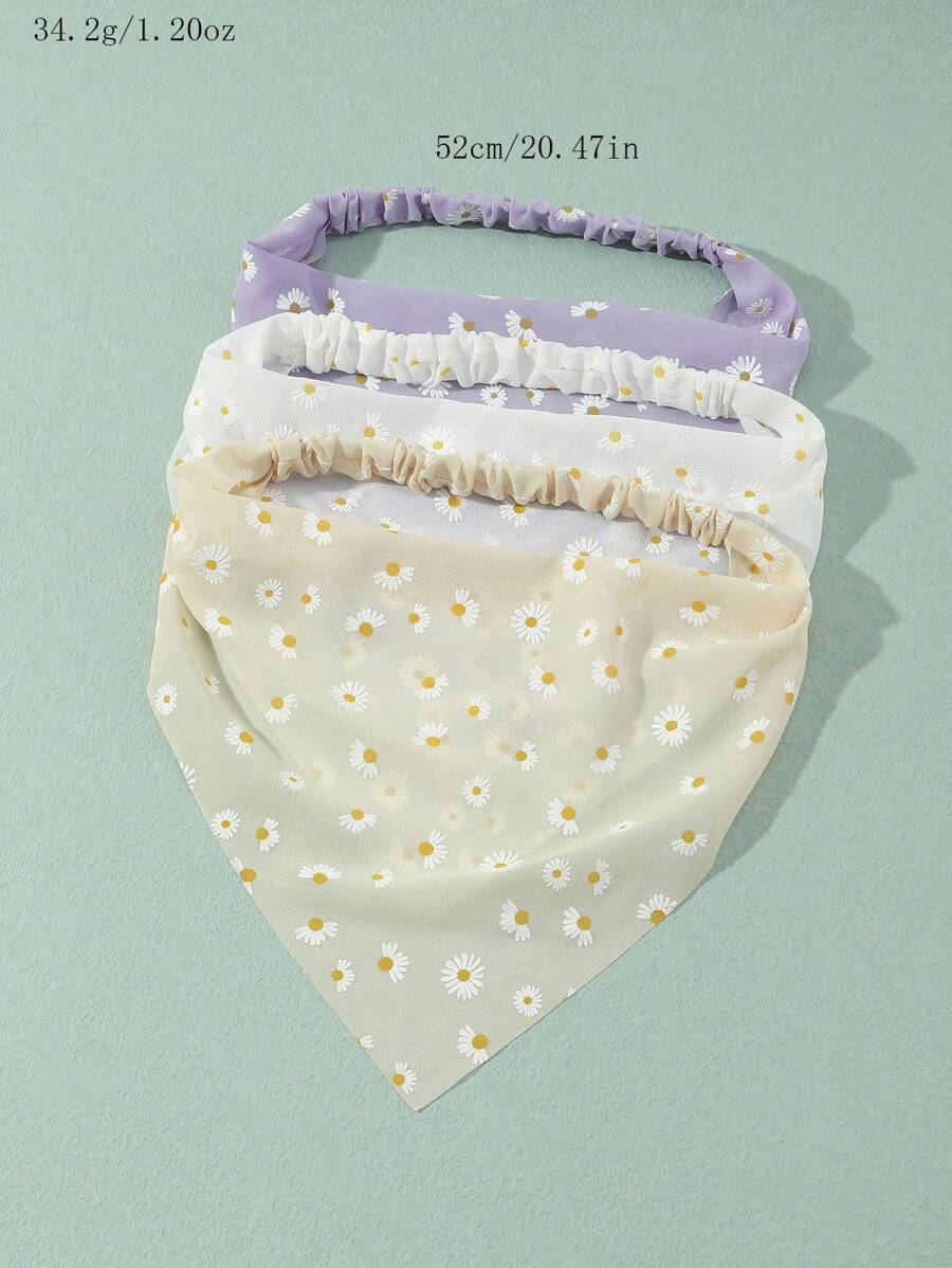 قطع حرير شعر مزينة بنمط زهري للنساء