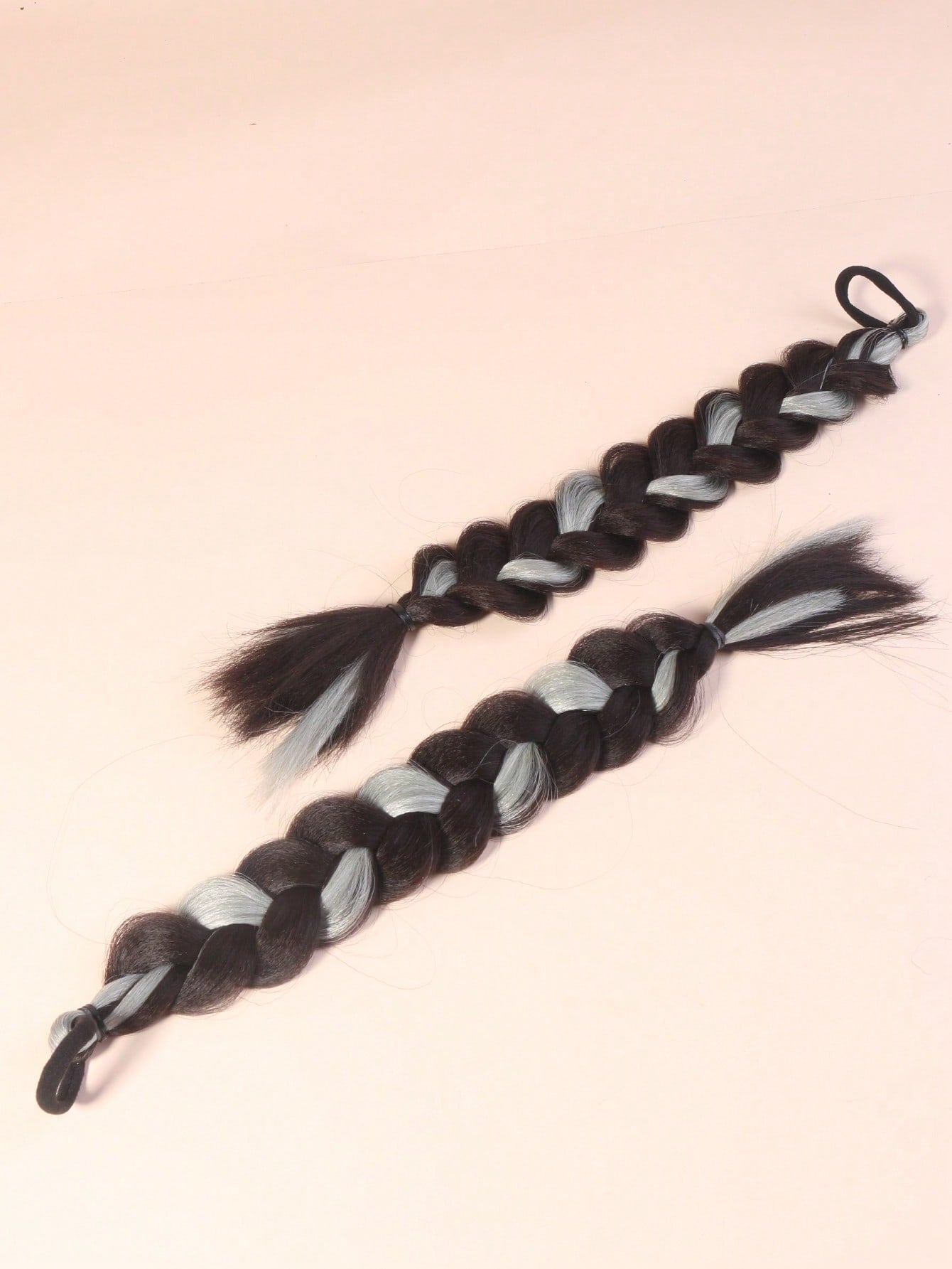 ضفيرة شعر اصطناعي طويل عارضتين