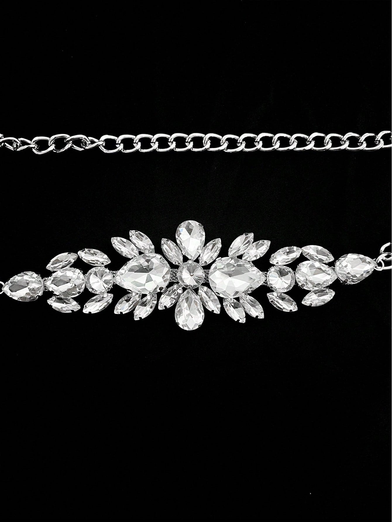 حزام سلسلة مرصع بالرينستون للزينة أنيق للنساء قطعة واحدة