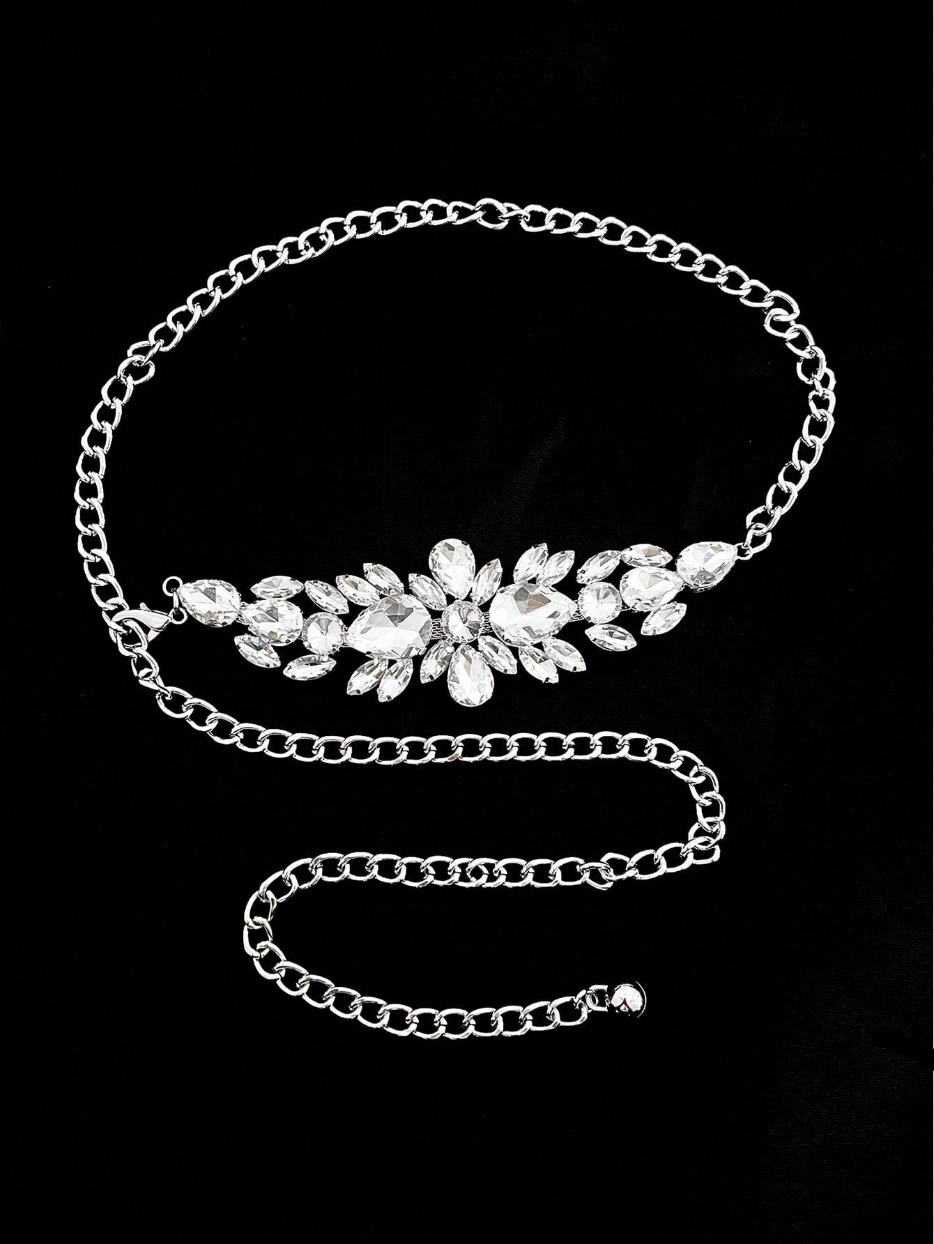 حزام سلسلة مرصع بالرينستون للزينة أنيق للنساء قطعة واحدة