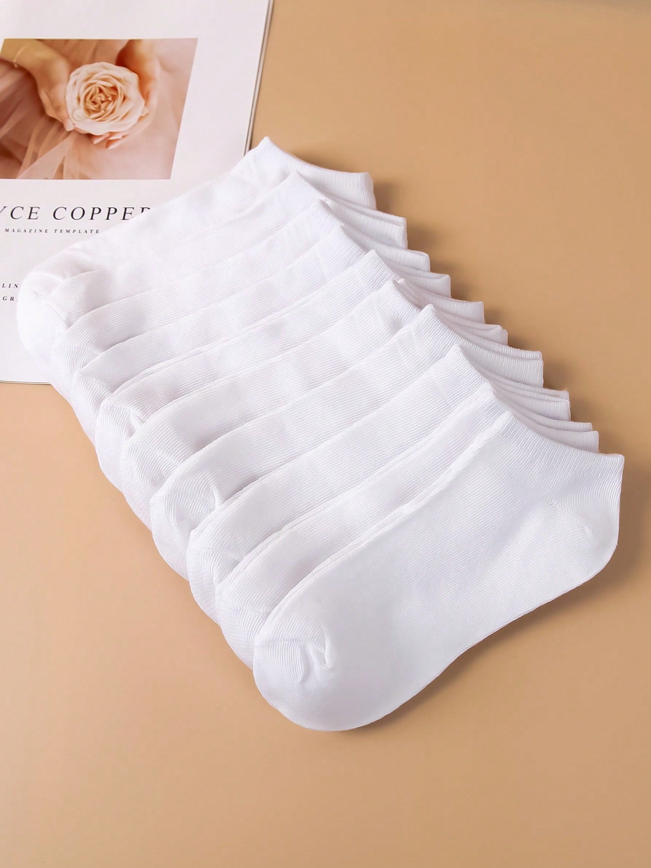 جوارب كاحل موحدة اللون 10 أزواج