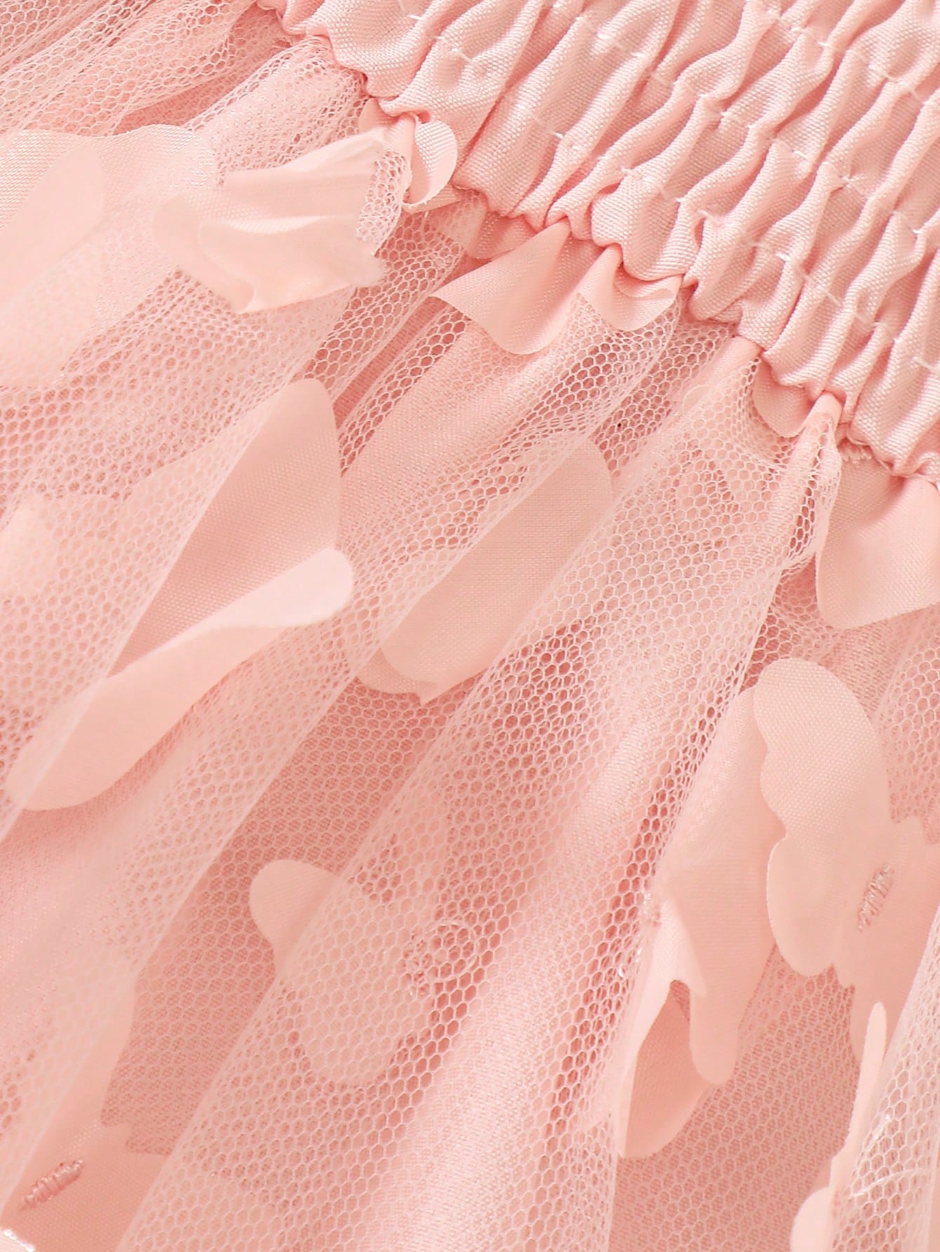 فستان شيد باي للرضع بحمالة ،تطريزات صلبة وتراكب الشبكة