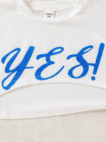 طقم فستان وتي شيرت مقصوص للفتيات المراهقات وفستان ضيق أزرق