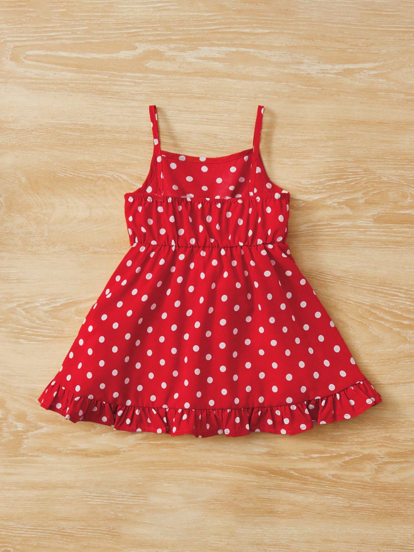 فستان كامي بناتي بنمط النقاط المذهبة و جنزير مزين بطبقات