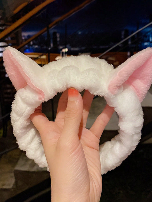 شريط شعر قطني مزخرف بأذن كرتونية محبوك بشعر ناعم وجذاب