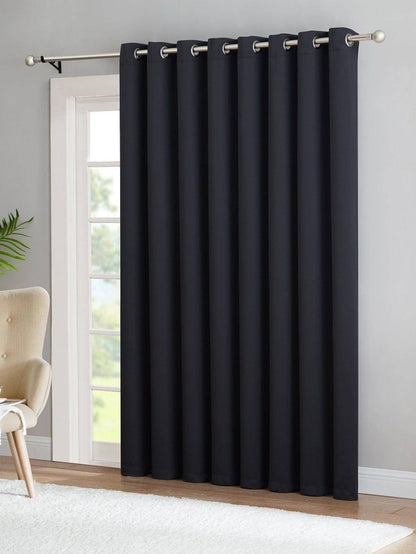 ستار موحد اللون أسود البوليستر