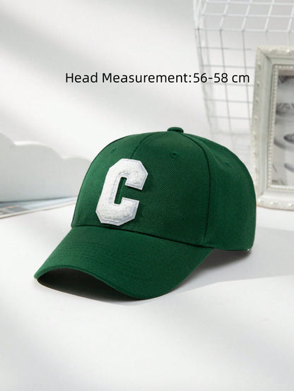 قبعة بيسبول C Letter قابلة للتعديل للجنسين ومناسبة للأنشطة الرياضية في الهواء الطلق والترفيه في الشارع