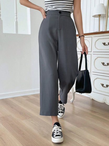 بنطلون كاجوال بلون سادة طول 3/4